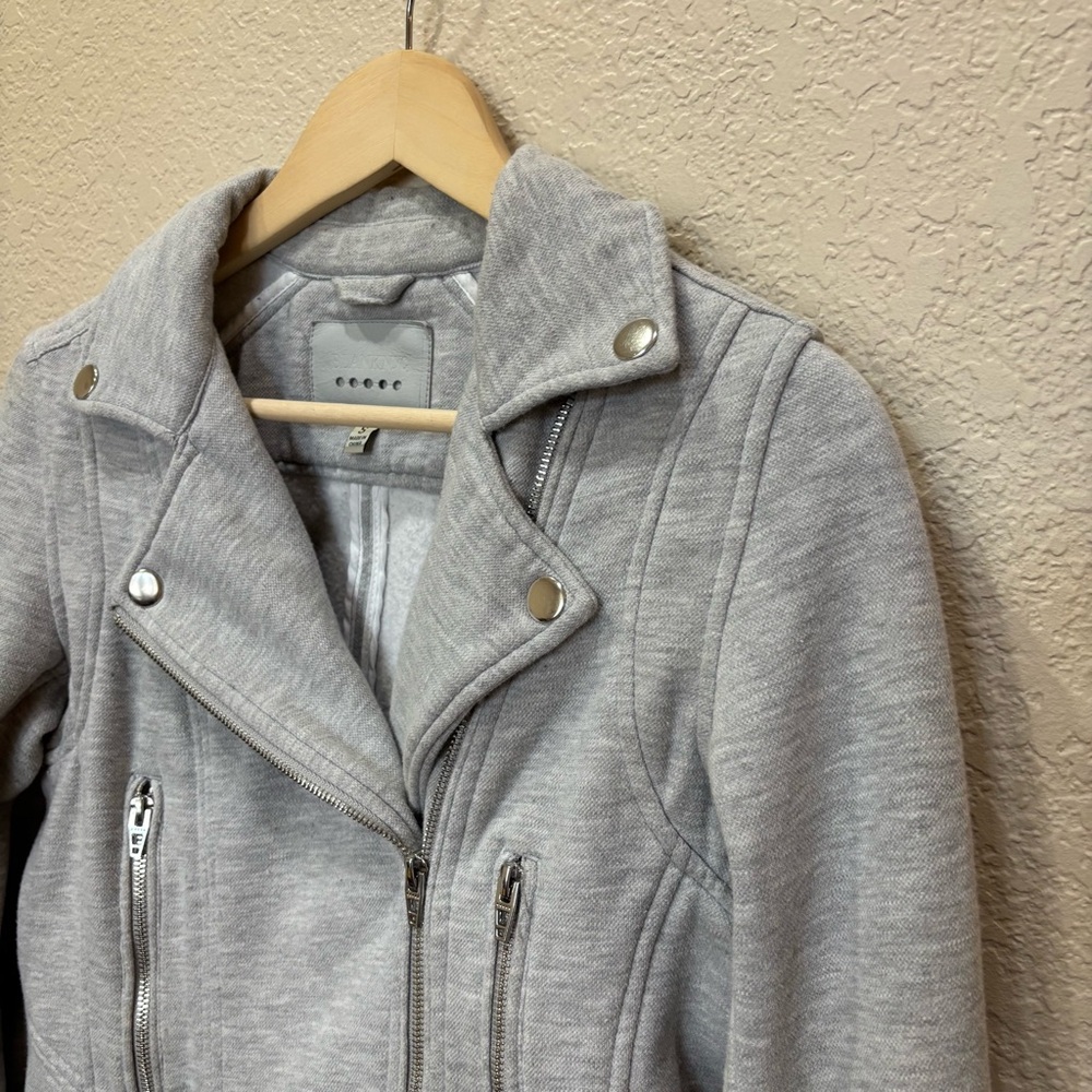 Blank NYC Sweatshirt Moto Jacket in Heather Gray Size Small - Picture 6 of 9